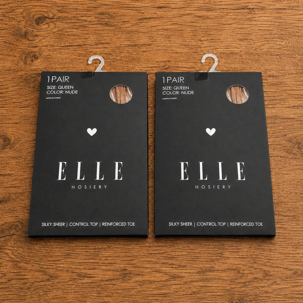 Elle Hosiery 2 Pack Silky Sheer Control Top Pantyhose Nude Queen EEW92-NUD-QN
